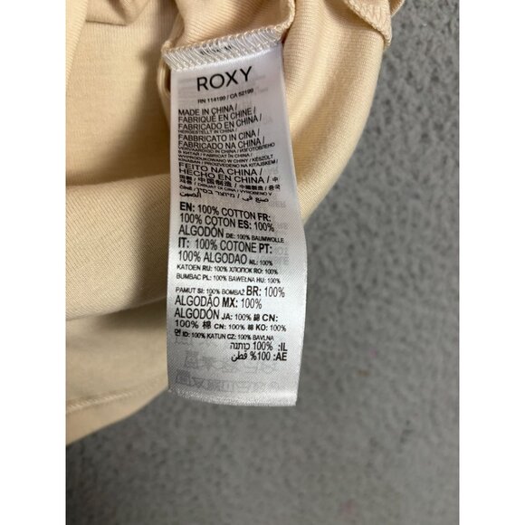 Roxy Women's Beige Graphic Cropped All Day T-Shirt Size Large New With Tag's - Picture 7 of 8